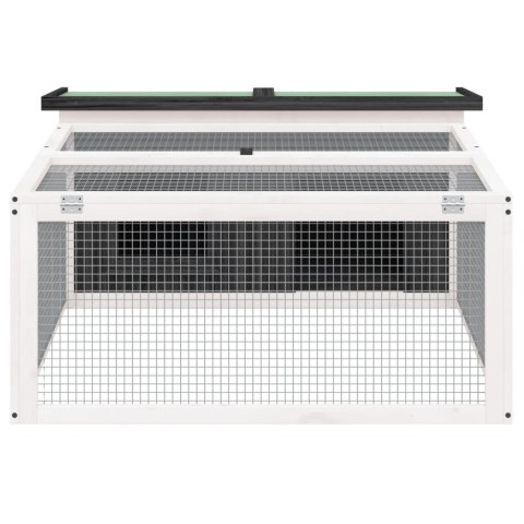 KLATKA DLA KRÓLIKÓW SZARA 117,5X97X47,5CM DREWNO SOSNOWE