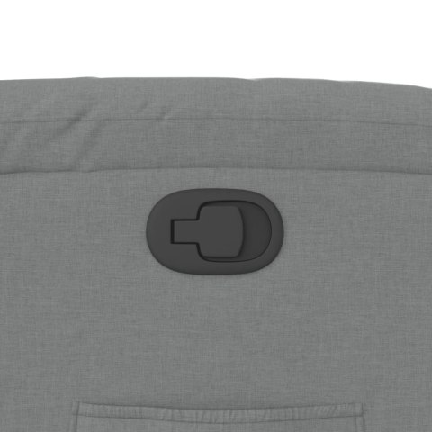 PODNOSZONY FOTEL ROZKŁADANY JASNOSZARY OBITY TKANINĄ