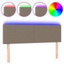 ZAGŁÓWEK DO ŁÓŻKA Z LED TAUPE 144X5X78/88CM TKANINA