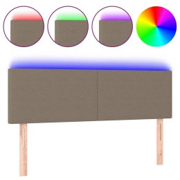 ZAGŁÓWEK DO ŁÓŻKA Z LED TAUPE 144X5X78/88CM TKANINA
