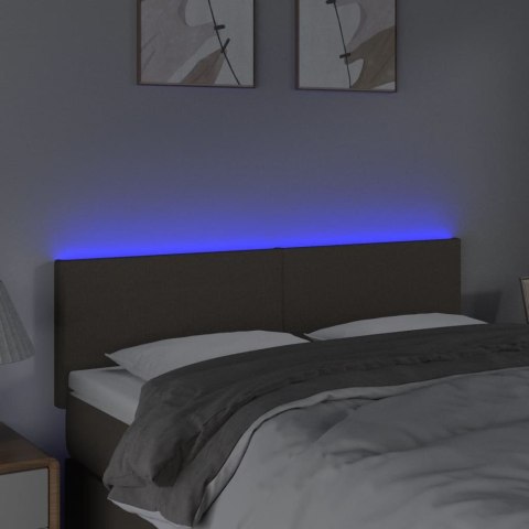 ZAGŁÓWEK DO ŁÓŻKA Z LED TAUPE 144X5X78/88CM TKANINA
