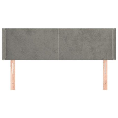 ZAGŁÓWEK USZAK JASNOSZARY 147X16X78/88CM AKSAMIT