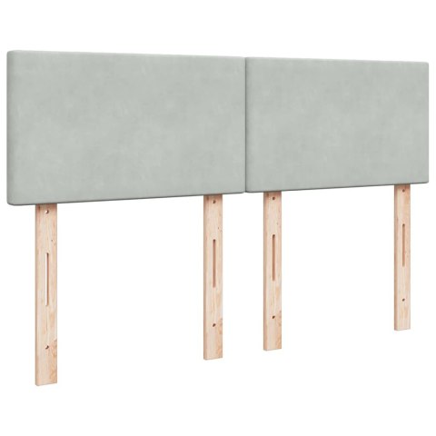 ŁÓŻKO KONTYNENTALNE Z MATERACEM JASNOSZARE AKSAMIT 140X190CM