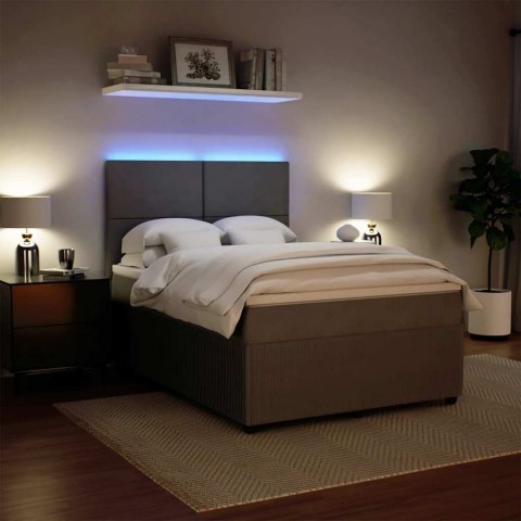 ŁÓŻKO KONTYNENTALNE Z MATERACEM JASNOSZARE AKSAMIT 140X190CM