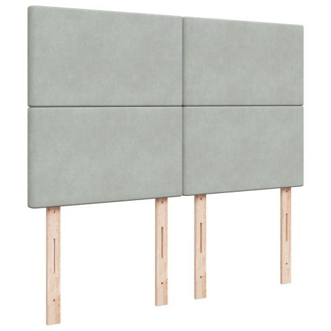 ŁÓŻKO KONTYNENTALNE Z MATERACEM JASNOSZARE AKSAMIT 140X190CM