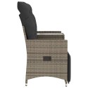 ROZKŁADANA SOFA OGRODOWA DLA 2 OS. ZE STOLIKIEM SZARA