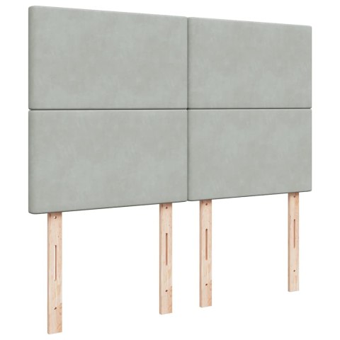 ŁÓŻKO KONTYNENTALNE Z MATERACEM JASNOSZARE 140X190CM AKSAMIT