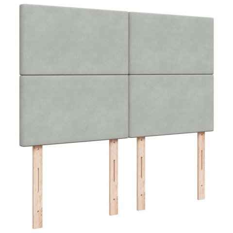 ŁÓŻKO KONTYNENTALNE Z MATERACEM JASNOSZARE AKSAMIT 140X190CM