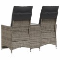 ROZKŁADANA SOFA OGRODOWA DLA 2 OS. ZE STOLIKIEM SZARA