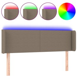 ZAGŁÓWEK DO ŁÓŻKA Z LED TAUPE 147X16X78/88CM TKANINA