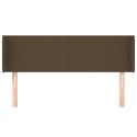 VidaXL Zagłówek uszak, ciemnobrązowy, 147x16x78/88 cm, tkanina