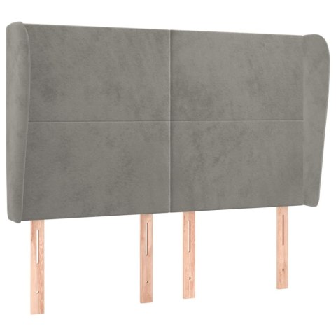 ZAGŁÓWEK USZAK JASNOSZARY 147X23X118/128CM AKSAMIT