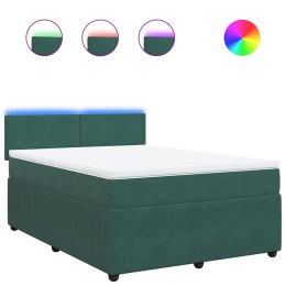 ŁÓŻKO KONTYNENTALNE Z MATERACEM CIEMNOZIELONE 140X200CM