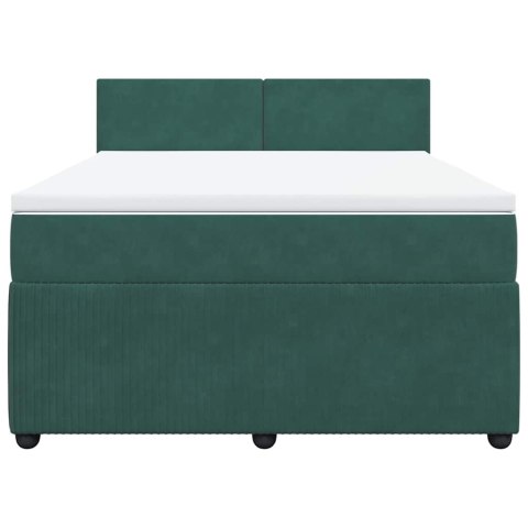 ŁÓŻKO KONTYNENTALNE Z MATERACEM CIEMNOZIELONE 140X200CM