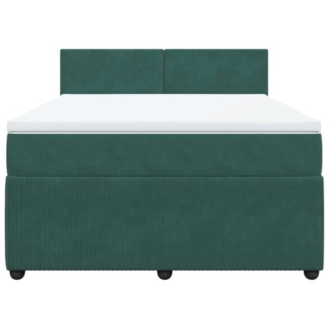 ŁÓŻKO KONTYNENTALNE Z MATERACEM CIEMNOZIELONE 140X200CM