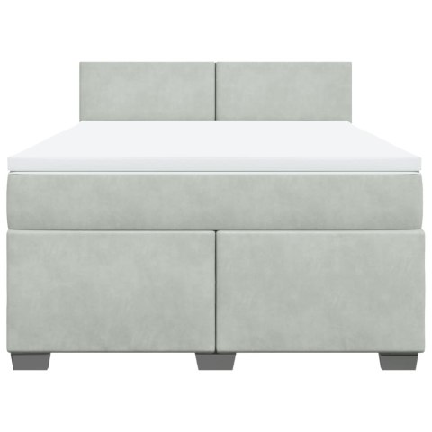 ŁÓŻKO KONTYNENTALNE Z MATERACEM JASNOSZARE 140X190CM AKSAMIT