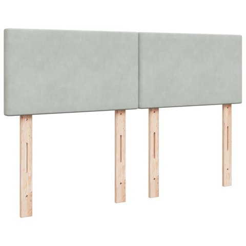 ŁÓŻKO KONTYNENTALNE Z MATERACEM JASNOSZARE 140X190CM AKSAMIT