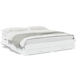 RAMA ŁÓŻKA Z SZUFLADAMI BIAŁA 200X200CM