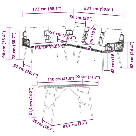 2-CZĘŚCIOWY ZESTAW SOF OGRODOWYCH Z PODUSZKAMI CZARNY POLIRATTAN