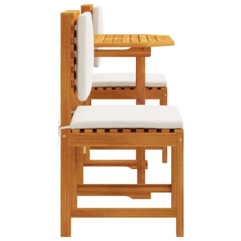 3-CZĘŚCIOWY ZESTAW BISTRO OGRODOWEGO Z PODUSZKAMI Z AKACJOWEGO DREWNA