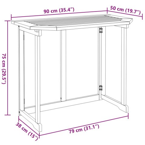 3-CZĘŚCIOWY ZESTAW BISTRO OGRODOWEGO Z PODUSZKAMI Z AKACJOWEGO DREWNA