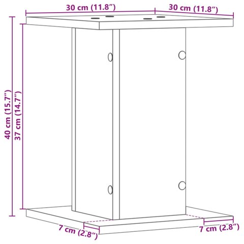 STOJAK NA ROŚLINY 2 SZT. CZARNY DĄB 30X30X40CM