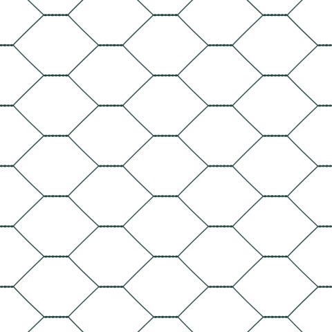 HEXAGONALNY PŁOT ZIELONY 1,4X100M STAL SŁUPKI DO PŁOTU 13 SZTUK ZIELONE Ø32MM 190CM STAL OCYNKOWANA