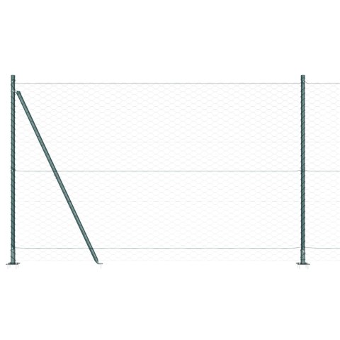 OGRODZENIE 1,4X10M ZIELONE + 7 SŁUPKÓW Ø32MM 78,5CM STAL PVC