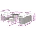 Zestaw kanap ogrodowych vidaXL 9-częściowy z poduszkami Beżowy rattan PE Acacia, Zestaw do jadalni ogrodowej vidaXL 3-częściowy 