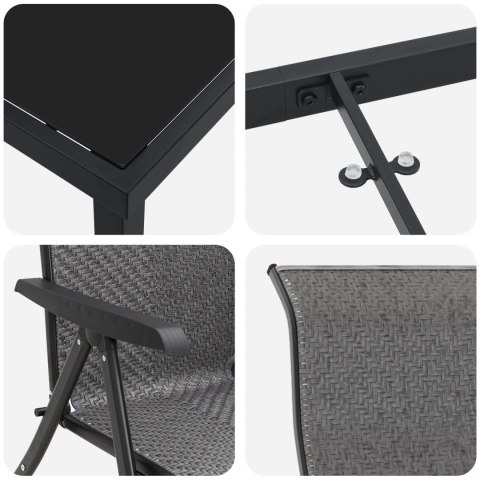 5-CZĘŚCIOWY ZESTAW JADALNY OGRODOWY SZARY POLIRATTAN