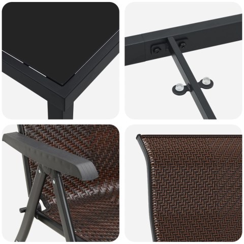 5 CZĘŚCIOWY ZESTAW MEBLI OGRODOWYCH BRĄZOWY POLIRATTAN