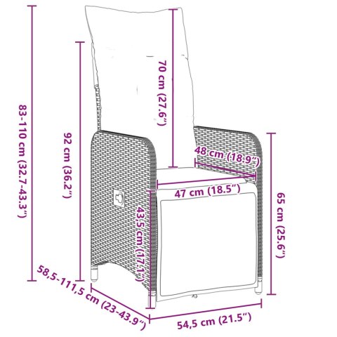 5-ELEMENTOWY ZESTAW JADALNY DO OGRODU Z PODUSZKAMI CZARNY POLIRATTAN.