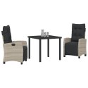 3-CZĘŚCIOWY ZESTAW DO JADALNI OGRODOWEJ JASNOSZARY POLI RATTAN