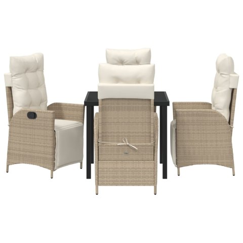 5-CZĘŚCIOWY ZESTAW DO JADALNI OGRODOWEJ BEŻOWY POLIRATTAN