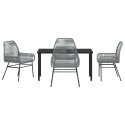 5-CZĘŚCIOWY ZESTAW JADALNIANY OGRODOWY Z PODUSZKAMI SZARY POLIRATTAN