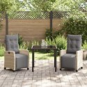 3-CZĘŚCIOWY ZESTAW DO JADALNI OGRODOWEJ BEŻOWY POLIRATTAN