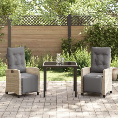 3-CZĘŚCIOWY ZESTAW DO JADALNI OGRODOWEJ BEŻOWY POLIRATTAN