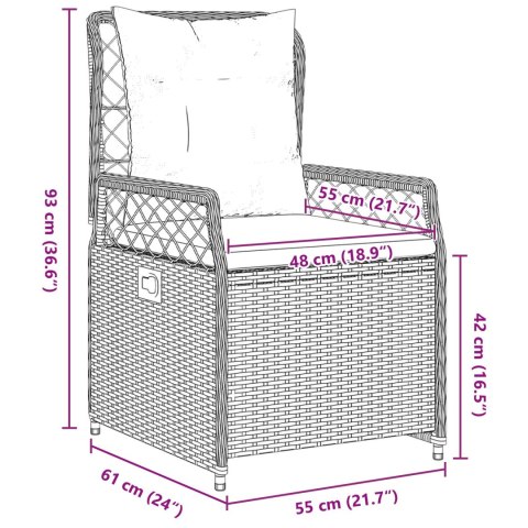 7-CZĘŚCIOWY ZESTAW DO JADALNI OGRODOWEJ SZARY POLIRATTAN