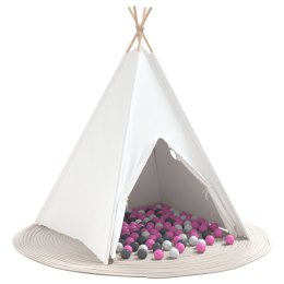 NAMIOT TIPI DLA DZIECI WIGWAM TEEPEE 120X120X150 CM BIAŁY DO DOMU I OGRODU