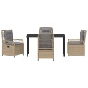 ZESTAW MEBLI DO OGRODU 5 CZĘŚCI BEŻOWY POLIRATTAN