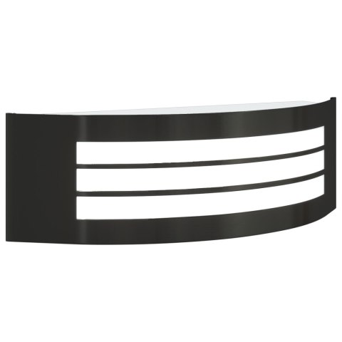 CZARNA LAMPA ŚCIENNA ZE STALI NIERDZEWNEJ IP44