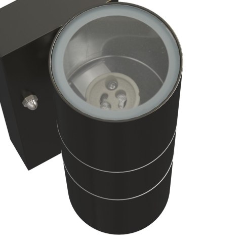 CZARNA LAMPA ŚCIENNA ŻYCIAXL STAL NIERDZEWNA IP44
