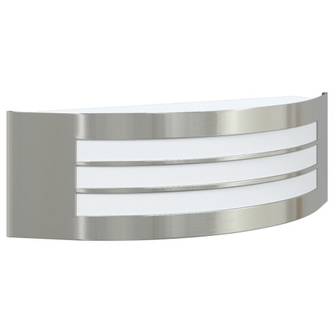 LAMPA ŚCIENNA 2 SZT. SREBRNA STAL NIERDZEWNA IP44