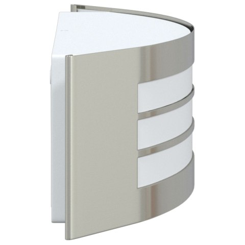 LAMPA ŚCIENNA 2 SZT. SREBRNA STAL NIERDZEWNA IP44