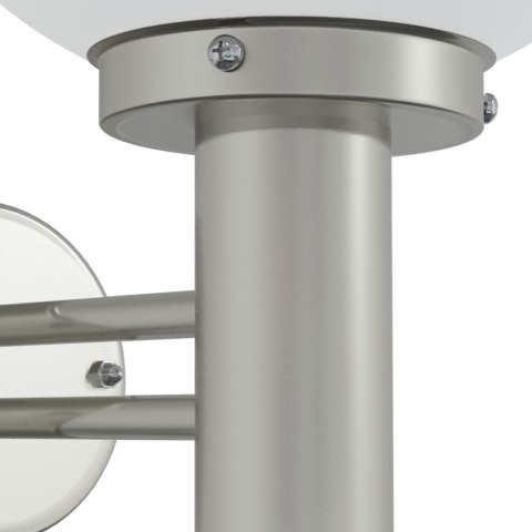 LAMPA ŚCIENNA NA ZEWNĄTRZ SREBRNA STAL NIERDZEWNA IP44