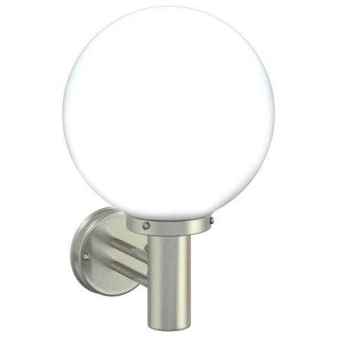 LAMPA ŚCIENNA NA ZEWNĄTRZ SREBRNA STAL NIERDZEWNA IP44