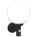 LAMPA ŚCIENNA NA ZEWNĄTRZ Z CZUJNIKIEM CZARNA STAL NIERDZEWNA IP44