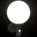 LAMPA ŚCIENNA NA ZEWNĄTRZ Z CZUJNIKIEM CZARNA STAL NIERDZEWNA IP44