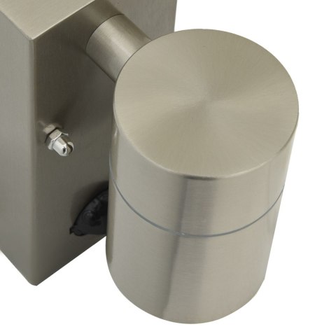 LAMPA ŚCIENNA NA ZEWNĄTRZ Z CZUJNIKIEM SREBRNA STAL NIERDZEWNA IP44
