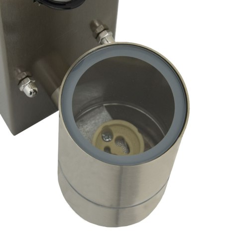 LAMPA ŚCIENNA NA ZEWNĄTRZ Z CZUJNIKIEM SREBRNA STAL NIERDZEWNA IP44